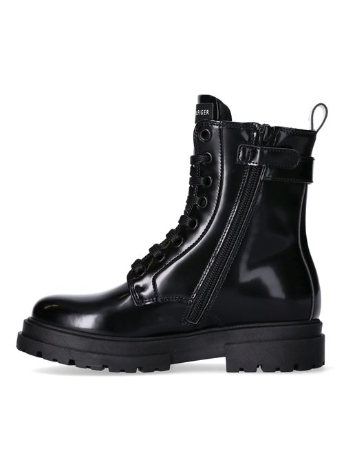 Stivali neri con logo TOMMY HILFIGER | 34028NERO